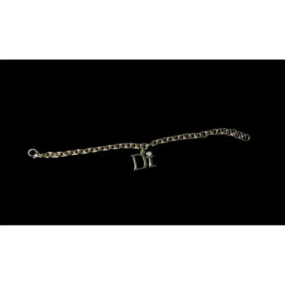 Diamonds International Gold Chain Bracelet "Di" Charm Vintage Y2K 7 inches - Picture 5 of 5